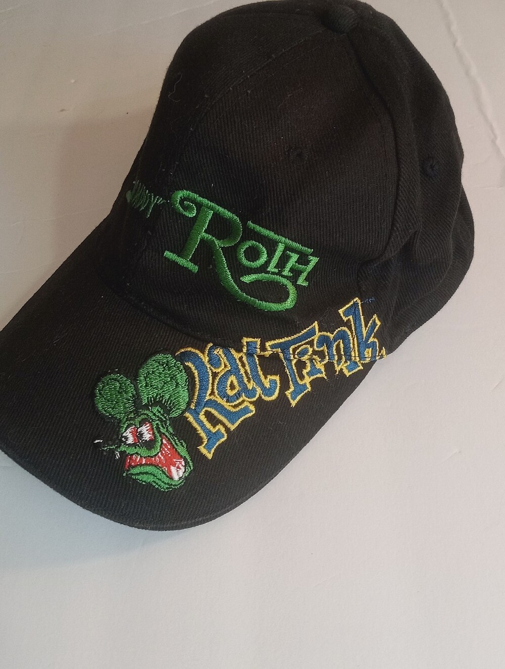 ART CRAFT ~ VINTAGE Y2K! Ed "Big Daddy" ROTH Rat Fink Embroidered Canvas Hat Cap